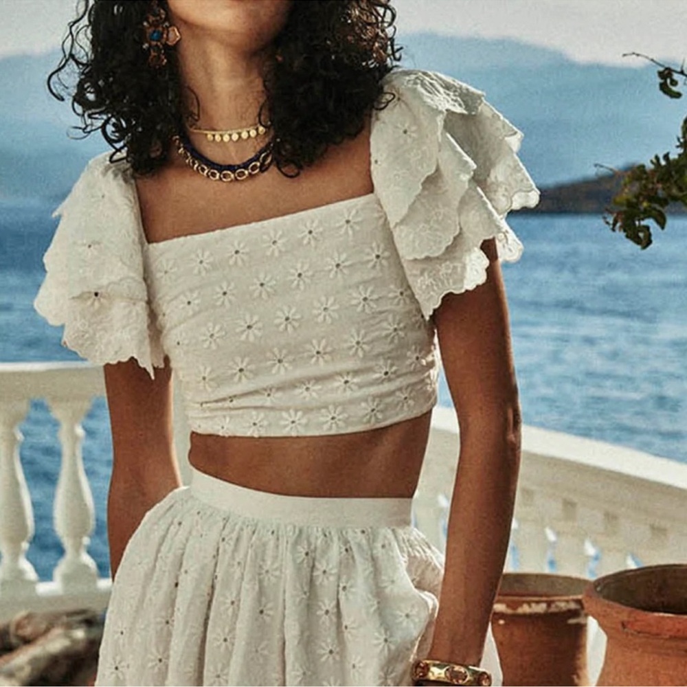 Caroline Constas New York Estelle White Top Medium NEW $395